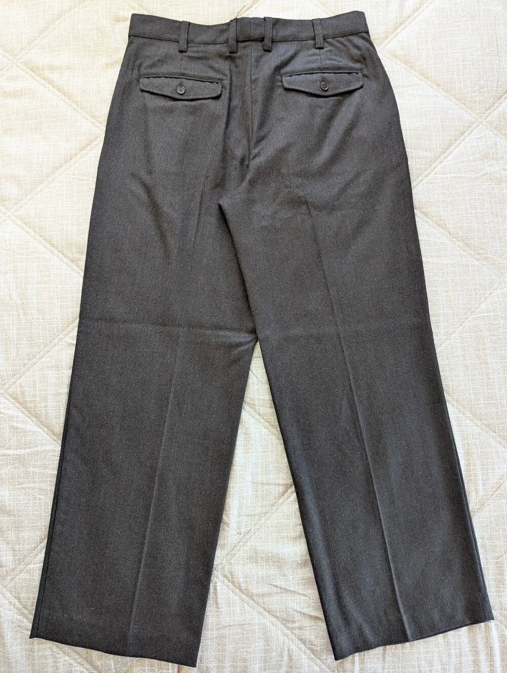 Alex Mill Jeremy Pleated Trouser In Wool Flannel Chocolate 35 x 32